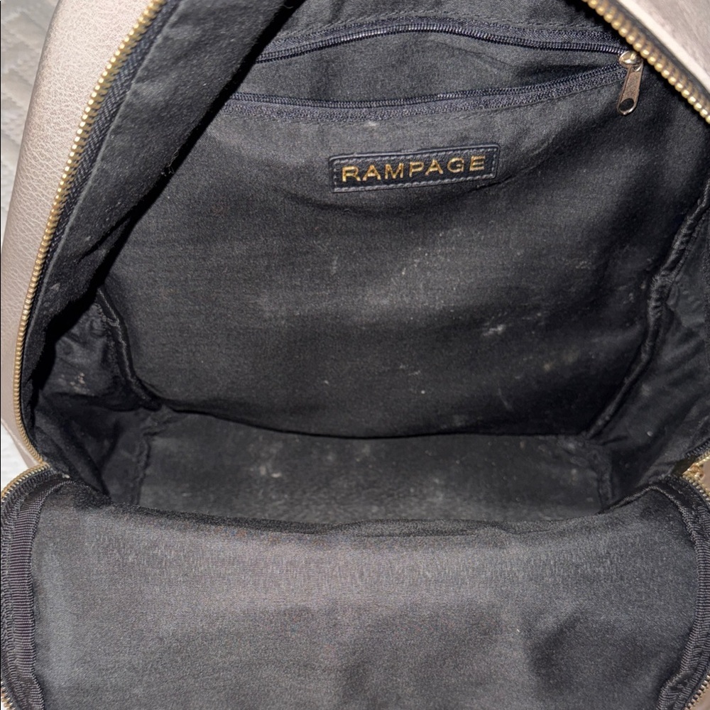 Rampage Taupe Quilted Front Pocket Mini Backpack with Gold Accents - Picture 5 of 7